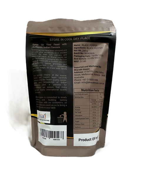 Bharat Bhoj Black Pepper Whole – 250g